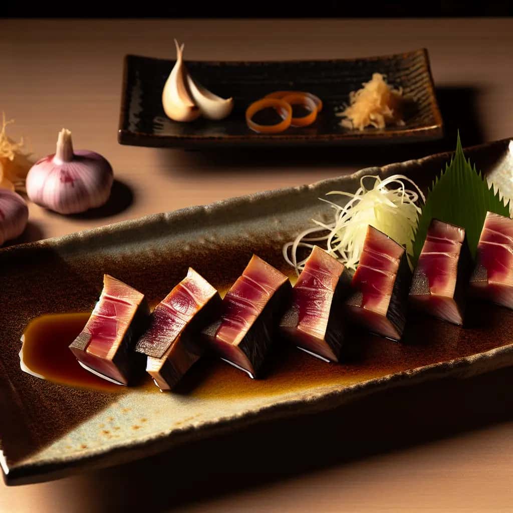 Fiador del samurai: Katsuo no Tataki con ajo