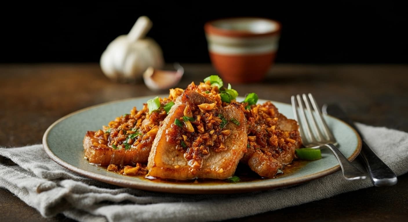 Receta Auténtica de Cerdo a la Pimienta y Ajo Tailandés (Moo Tod Gratiem)