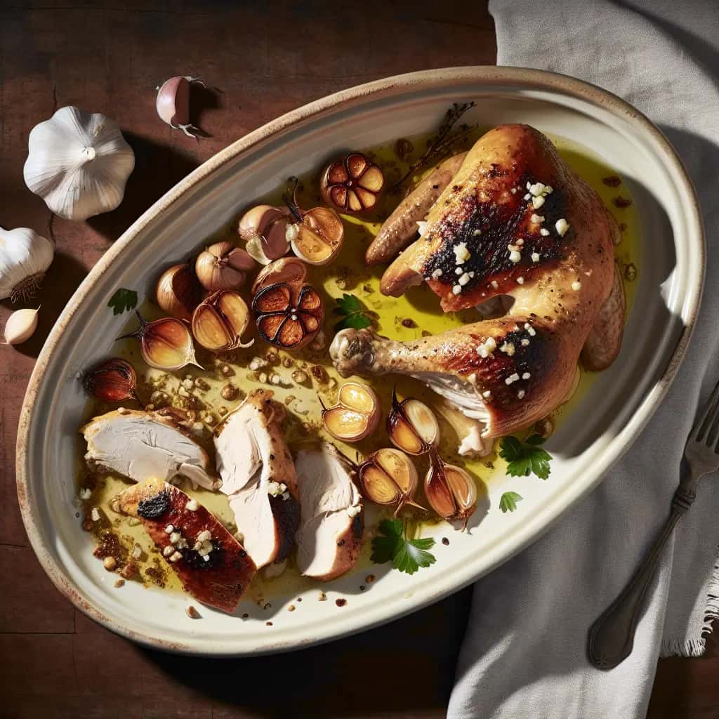 El mejor pollo con ajo de 40 dientes: aromático y delicioso Abundante