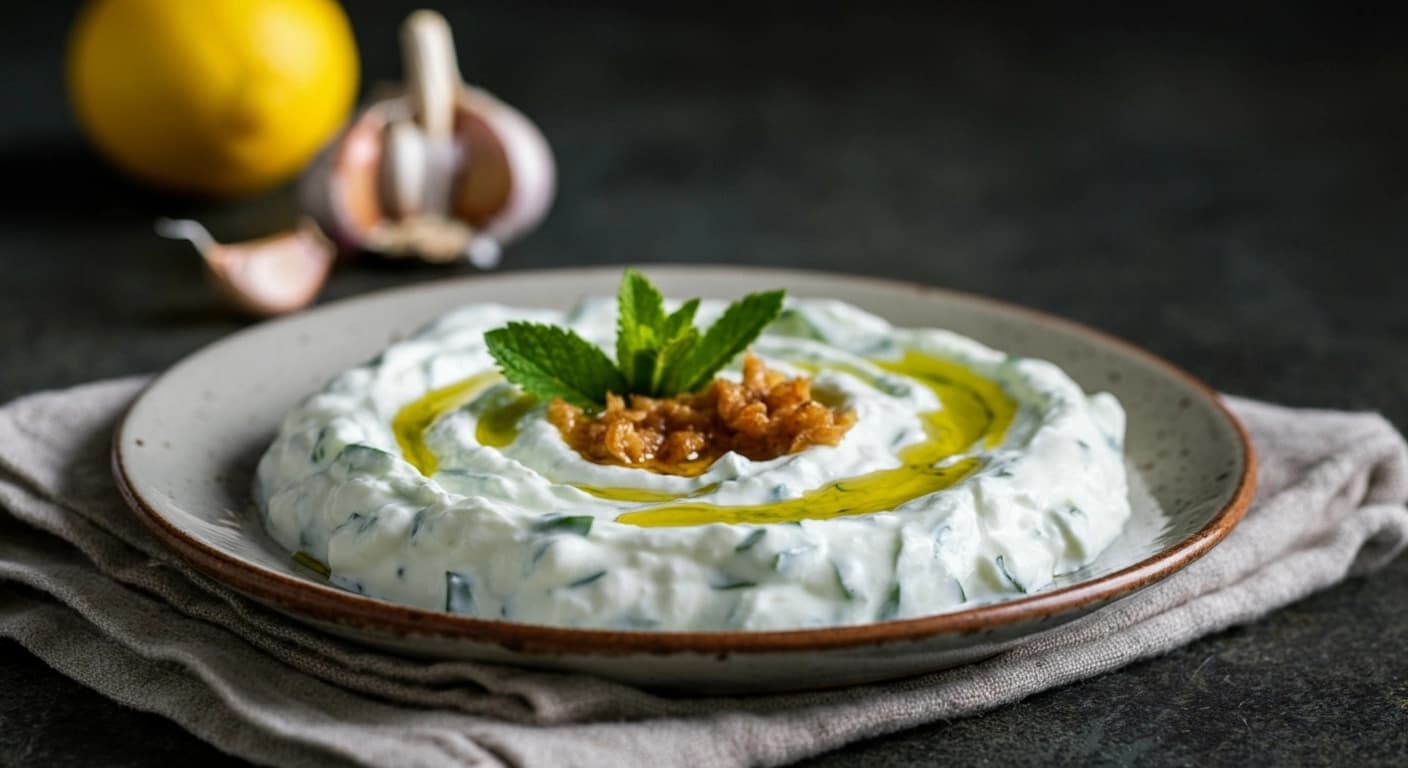 Receta auténtica de Cacik turco (fresco, cremoso y con ajo)