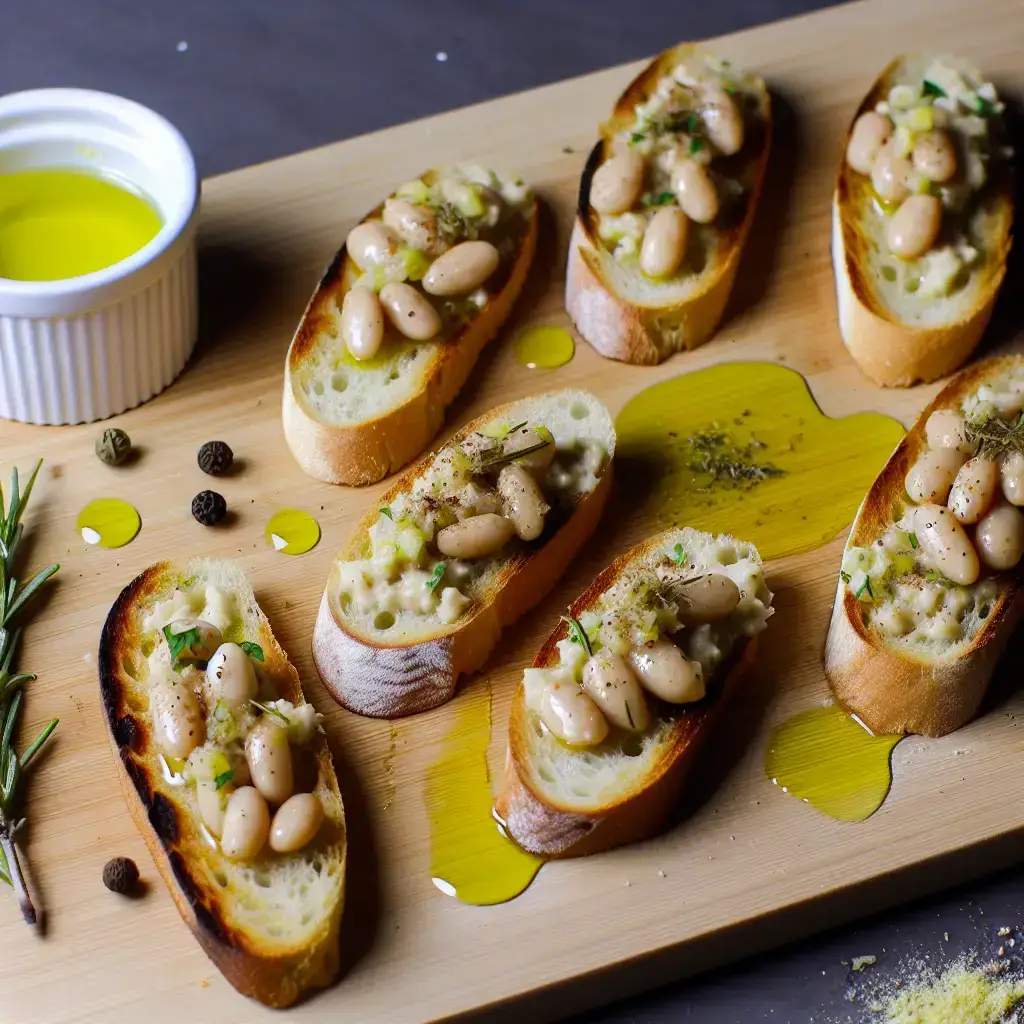 Tuscan White Bean and Rosemary Garlic Crostini: A Rustic Bite