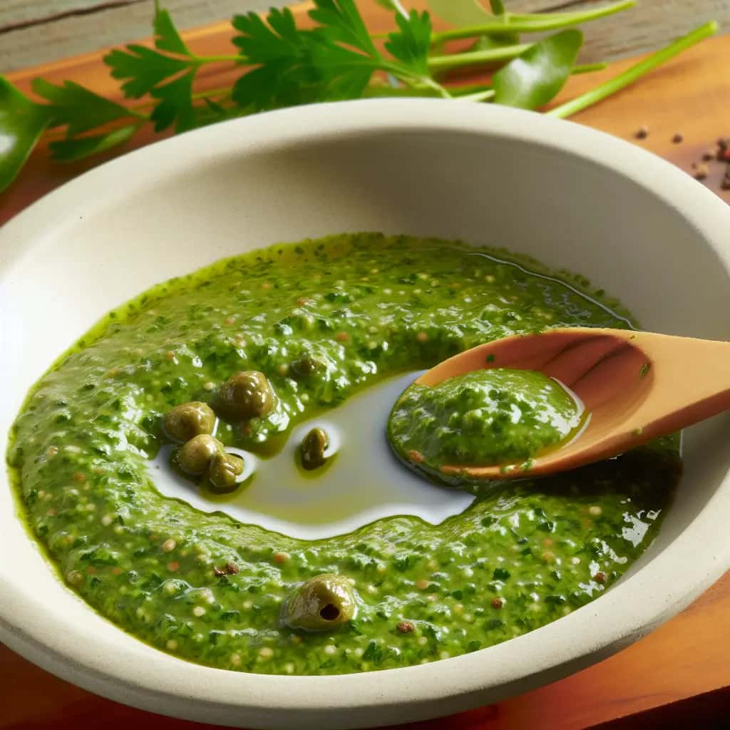 Salsa Verde italienne vibrante : le rêve vert d'un amateur d'ail