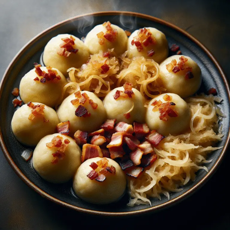 From the Slovak Countryside: Hearty Potato Dumplings with Smoked Meat & Garlic (Zemiakové Gule s Údeným Mäsom)
