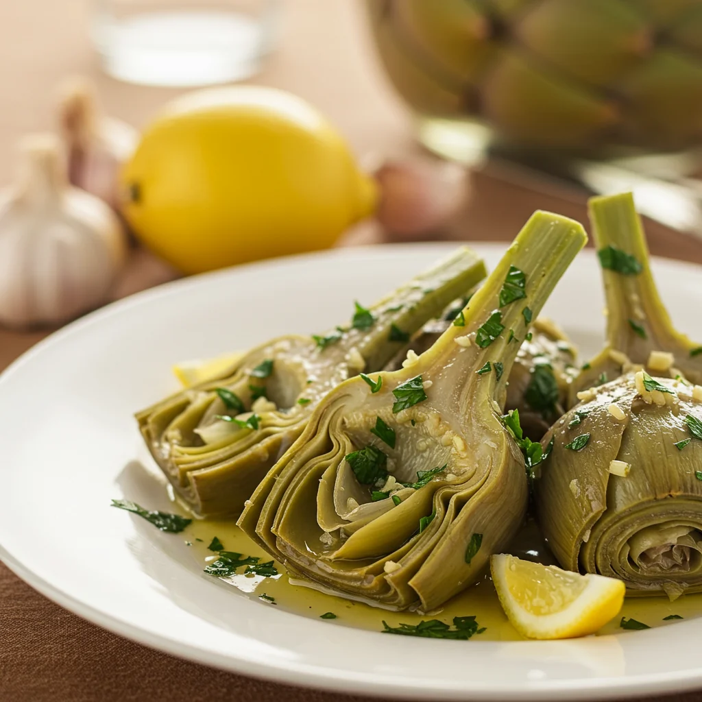 A Roman Classic: Garlic and Herb Braised Artichokes
