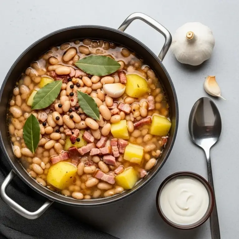 A Hearty Classic: Slovakia’s Tangy Garlic & Bean Soup (Fazuľová Polievka na Kyslo)