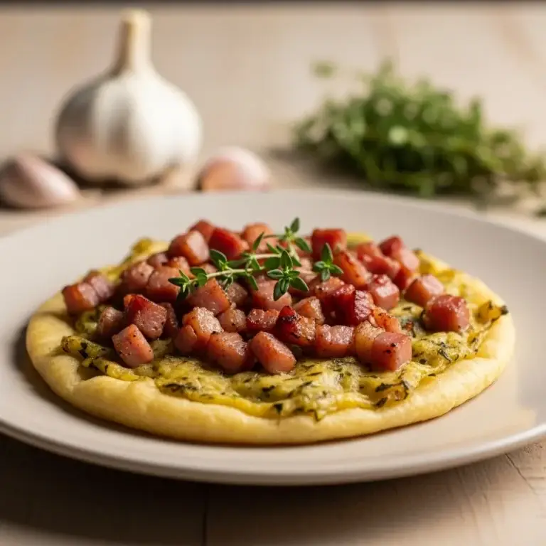 A Slovakian Hearth Classic: Garlicky Bacon Flatbread (Podplamenník)