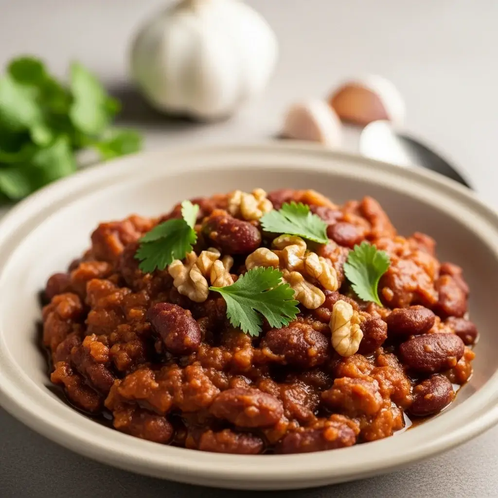 A Hearty Hug from the Caucasus: Georgian Walnut & Garlic Bean Stew (Lobio Nigvzit)