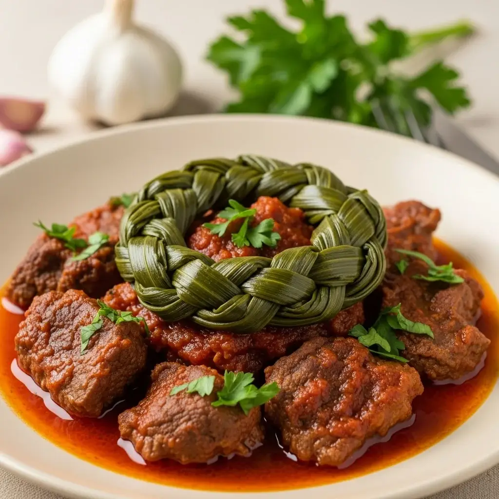 Stufat de miel cu ceapă verde și usturoi verde (Romanian Lamb Stew)