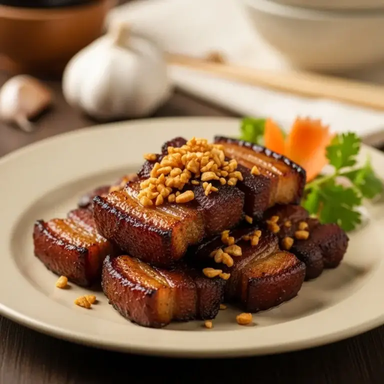 Hanoi’s Crispy Delight: Vietnamese Burnt Garlic Pork Belly (Thịt Ba Rọi Cháy Tỏi)