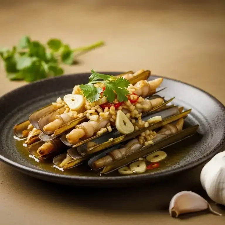 Buttery Garlic Razor Clams (Ốc Móng Tay Xào Bơ Tỏi)