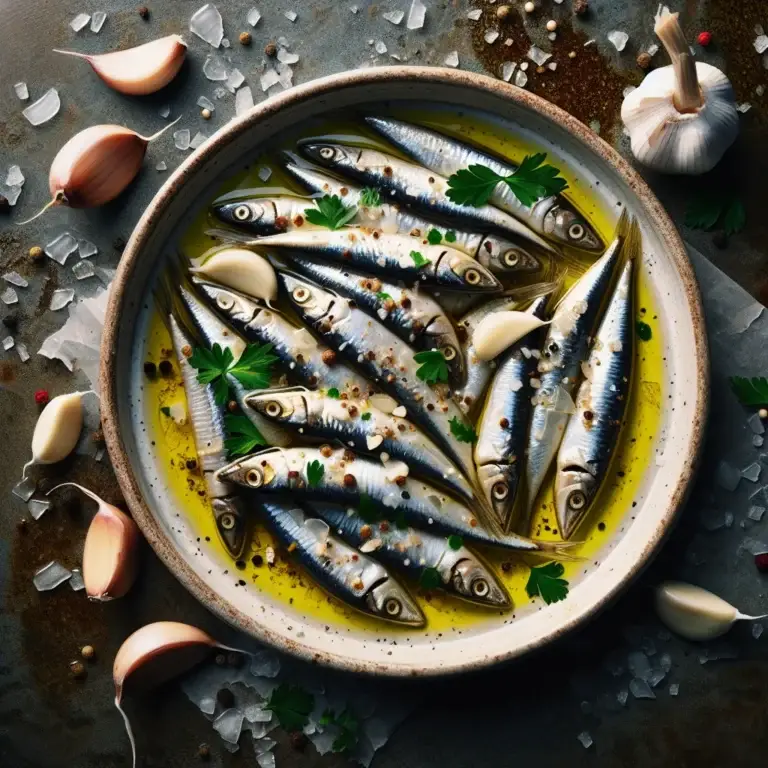 Marinated Anchovies with Zesty Garlic Infusion
