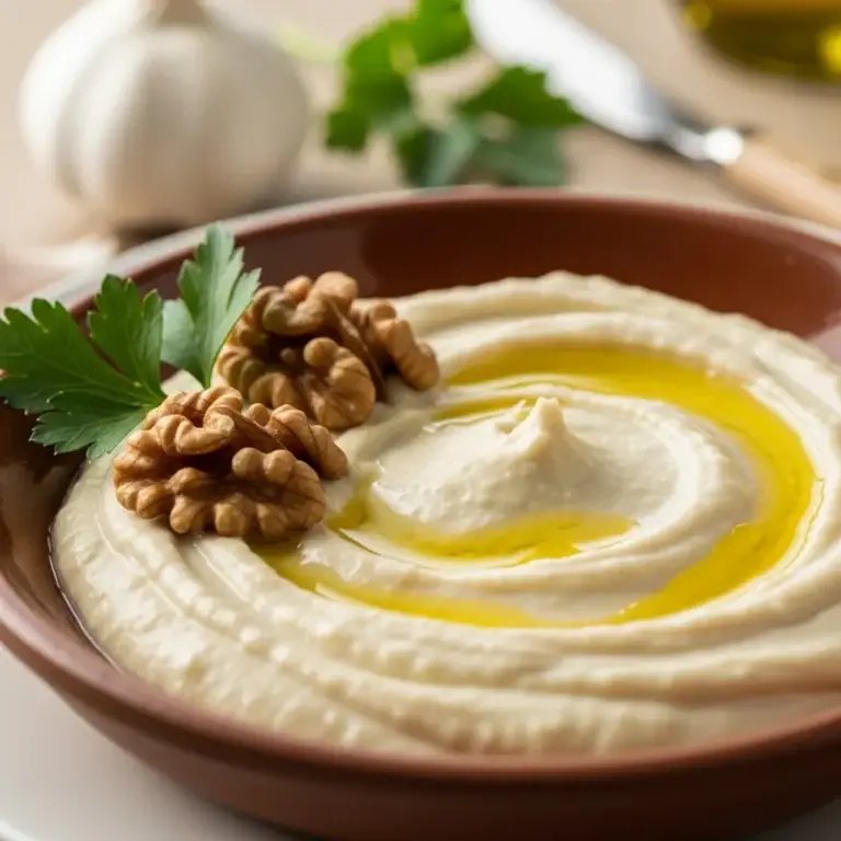 From the Danube’s Shores: A Potent Romanian Garlic & Walnut Dip (Scordolea)