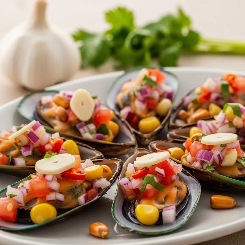 From the Port of Callao: Zesty Mussels with a Garlicky Kick (Choros a la Chalaca)