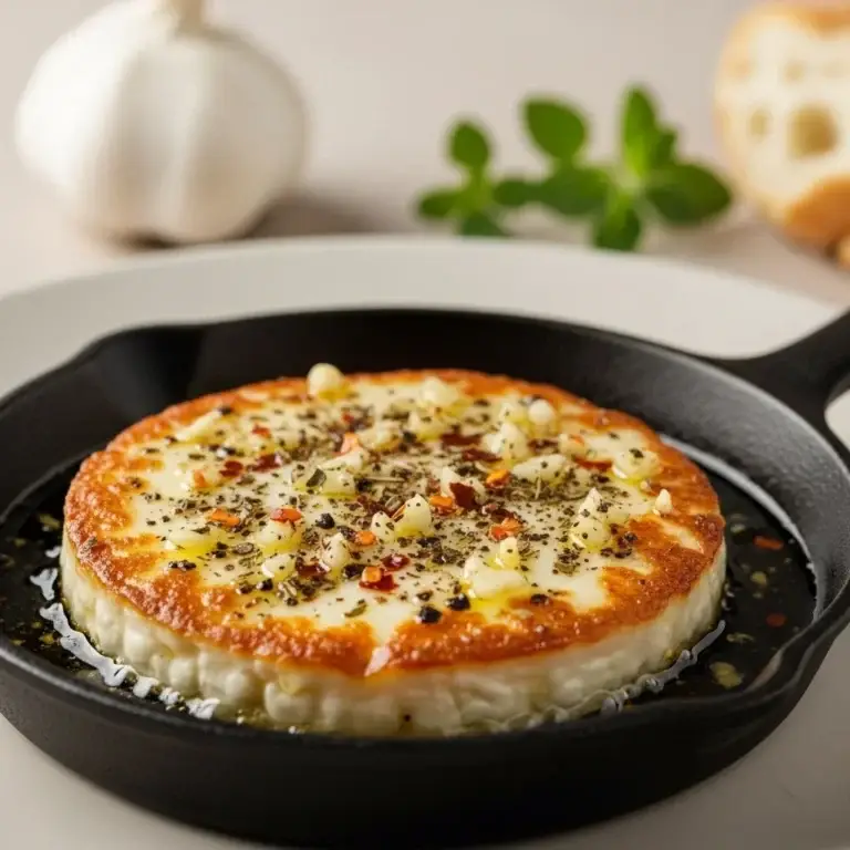 From the Asado: Argentina’s Sizzling Garlic & Herb Provoleta