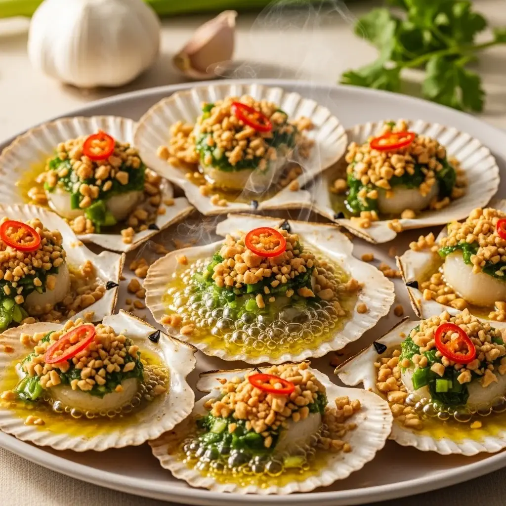 From the Streets of Saigon: Sizzling Garlic & Peanut Grilled Scallops (Sò Điệp Nướng Mỡ Hành)