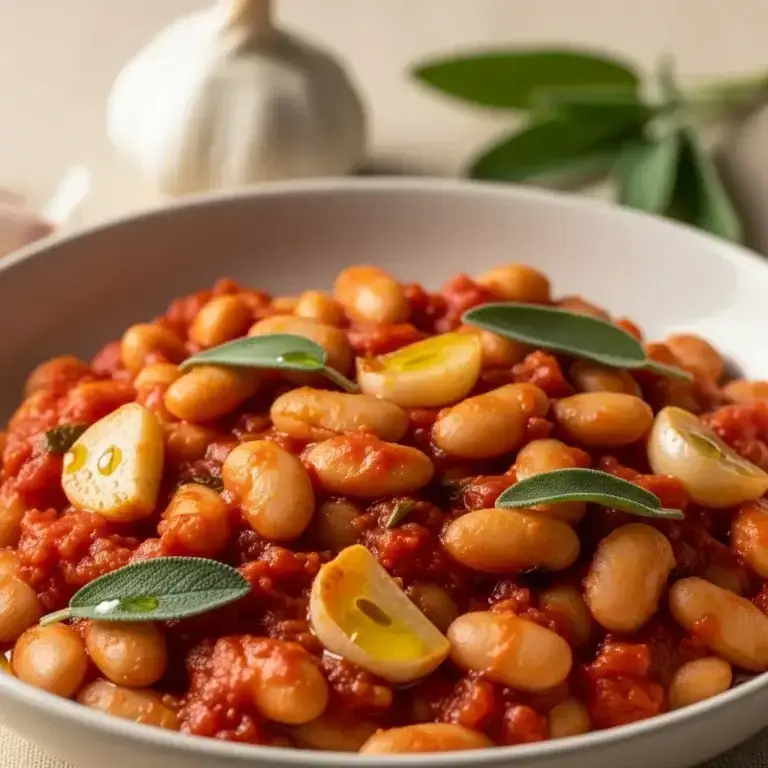 Tuscan Comfort: Hearty White Beans with Garlic & Sage (Fagioli all’Uccelletto)
