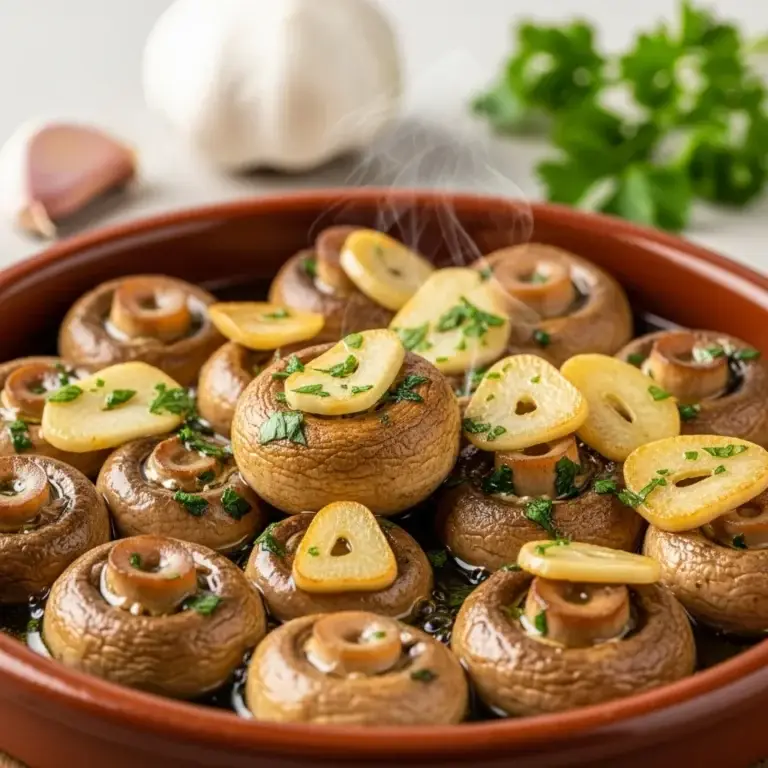 Sizzling Garlic Mushrooms (Champi ones al Ajillo)