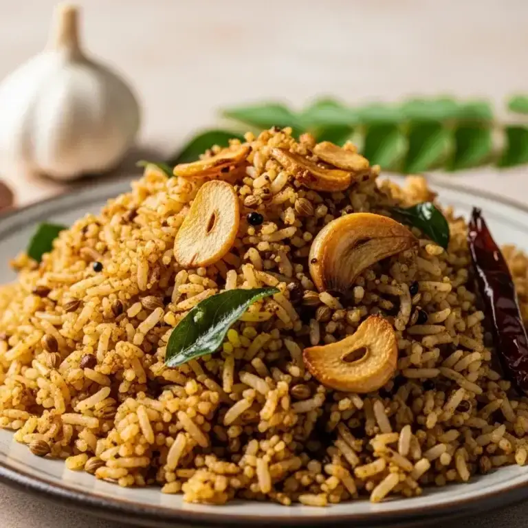 South India’s Fragrant Gem: Toasted Garlic & Lentil Rice (Poondu Sadam)