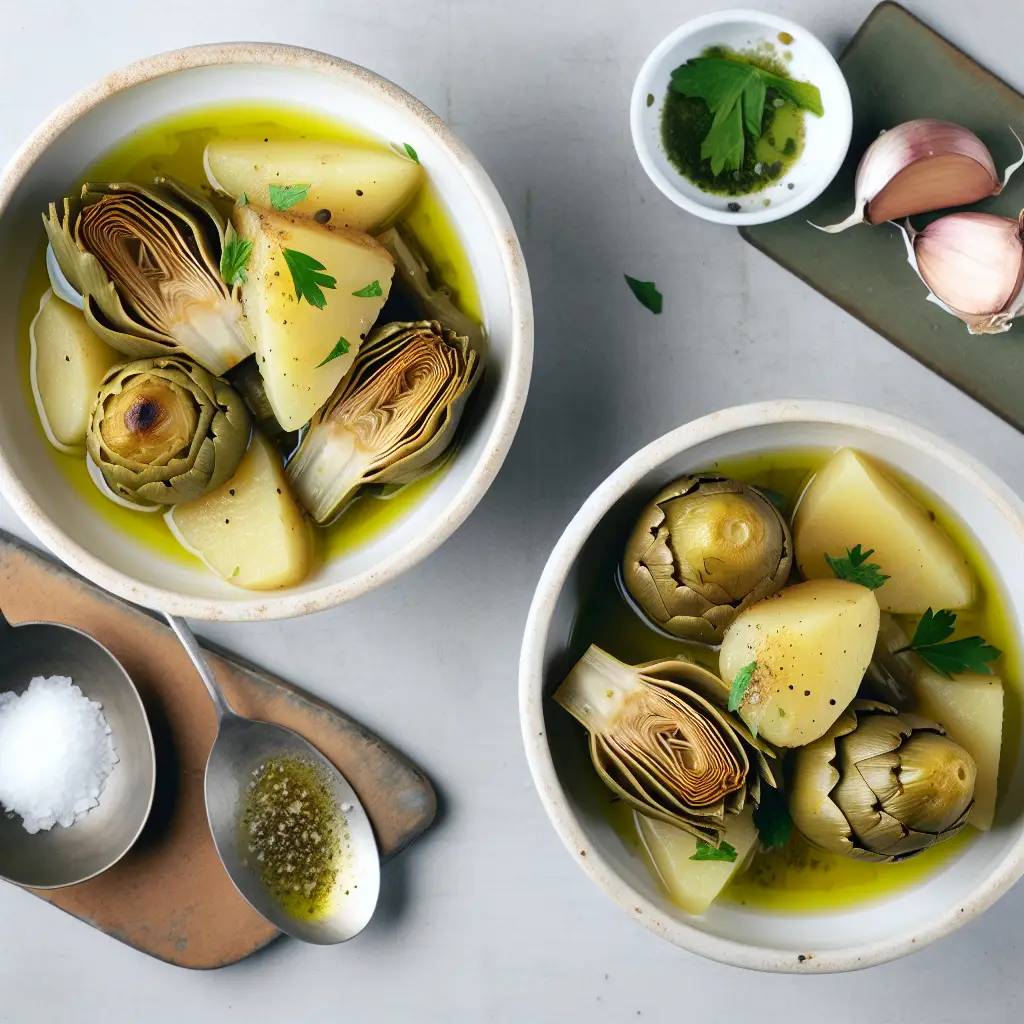 From Rome's Kitchen: A Hearty Garlic, Artichoke & Potato Stew (Carciofi e Patate in Tegame)