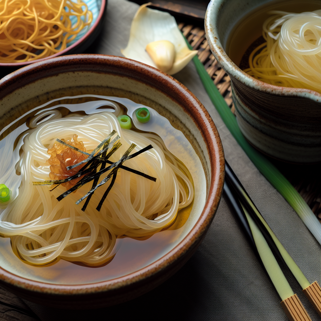 Scorched Garlic Shoyu Somen — Chilled Noodles with Toasted Garlic Oil