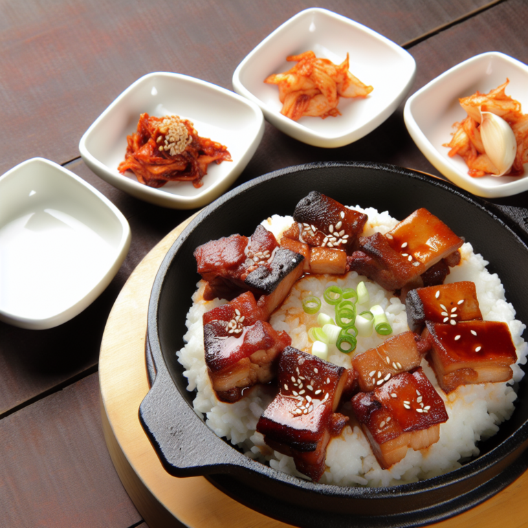 Han River Garlic Bloom: Crispy Pork Belly with Pickled Cloves & Gochujang Glaze